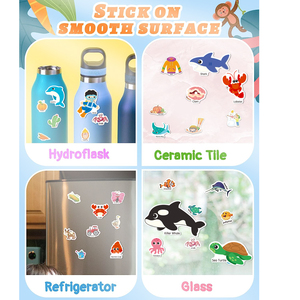 Autocollants personnalisés en silicone en forme de TPE de qualité <span class=keywords><strong>alimentaire</strong></span> Q-Bomb Autocollants pour enfants de dessin animé Conception imprimée lavable et réutilisable - Product Image 6
