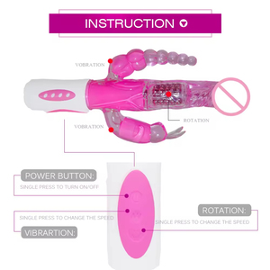 Vibrador de Conejo 3 en 1 con Estimulador de Punto G, Bolas Anales Vibratorias, Estimulador de Clítoris y Vagina, Masajeador, Juguetes Sexuales para Mujeres - Product Image 5