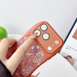 <span class=keywords><strong>Funda</strong></span> de Teléfono Móvil Holográfica de Moda, Carcasa de Lujo con Marco Ondulado y Purpurina Láser, <span class=keywords><strong>Funda</strong></span> Trasera de Mármol para <span class=keywords><strong>iPhone</strong></span> 17 Pro Max 16 - Product Image 3