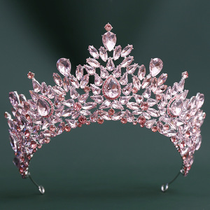 Diadème de cristal, Couronne de mariée, Couronne de princesse, Diadème de Quinceañera, Bandeau de cheveux pour concours de beauté et bal de promo, Ornements et accessoires - Product Image 3