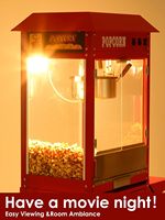 Carrito de Palomitas con Olla de 8 Onzas, Máquina de Palomitas Comercial Estilo Cine Vintage con Luz Interior