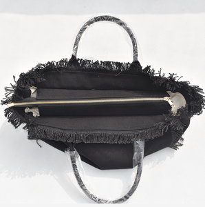 Femmes et filles avec sangle interchangeable Extra réglable peut également être utilisé comme sac à bandoulière sacs fourre-tout à franges - Product Image 3