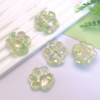 100 Piezas de Adornos de Resina con Forma de Pata de Gato con Brillantina, Cabujones Planos para Lazos, Adornos para Manualidades Variadas, Materiales para Scrapbooking