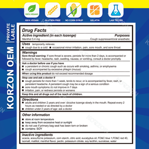 चीन फैक्ट्री ओम प्राइवेट लेबल चीनी मुक्त ठंडा हरा मिंट स्वाद जस्ता लोजेंज - Product Image 3