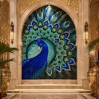 Art mural en mosaïque de verre fait main, carreaux décoratifs pour l'intérieur, salon, cuisine, salle de bain