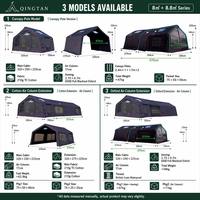 Tente de glamping gonflable Oxford double couche noire 17,2 m, imperméable, en coton, pour le camping en plein air quatre saisons, certifiée CE, directement de l'usine