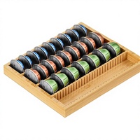 Support de rangement rectangulaire en bambou pour dosettes de café, insert de tiroir compatible avec les machines Nespresso Vertuo Vertuoline