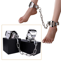 FISTSX Menottes de cheville en métal robustes avec cadenas pour jeux de soumission en couple, jeux de rôle BDSM, dispositifs de retenue BDSM, 3 styles de menottes de cheville