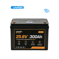 Batterie LiFePO4 Bluetooth BMS 25,6V 300Ah 6000 cycles profonds, large plage de températures, Grade A, 7680Wh, stockage d'énergie hors réseau