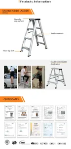 Hot bán bước gấp thang nhôm bền đôi bên nền tảng thang - Product Image 4