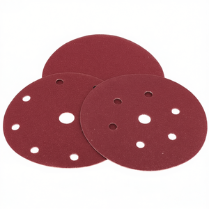 Disques abrasifs en corindon Ttake Velcro, grain 80, 6+1 trous, pour le polissage du bois et du métal - Product Image 2