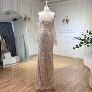 Vestido de fiesta de perlas de sirena desnuda con <span class=keywords><strong>guantes</strong></span> 2024 Serene <span class=keywords><strong>Hill</strong></span> LA72032A elegantes vestidos de noche formales para mujeres - Product Image 1