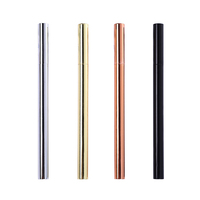Stylo Gel de Luxe en Cuivre et Laiton de Haute Qualité 0,5 mm Bleu avec Logo Personnalisé Or Rose Métal Chromé Brillant Finition Miroir Promotionnel