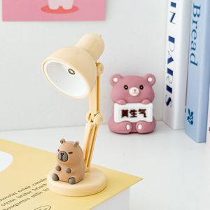Creative Cute Desk Lamp With Animal Base Beige Plastic <b>Led</b> <b>Light</b> Battery Powered For Study <b>Room</b> Decoration - Product Image 5