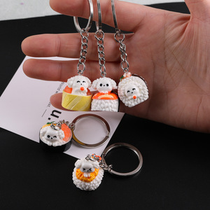 Sushi Puppy Keychain Plastic Resin Mixed Styles Random Delivery DIY <b>Bag</b> <b>Charm</b> Accessory - Product Image 3