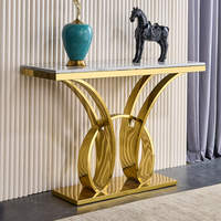 Console de table italienne moderne et simple en acier inoxydable Armoire de luxe pour porte d'entrée et couloir pour le salon