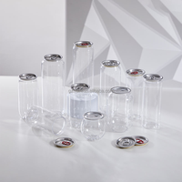 Bouteilles de boisson transparentes en plastique PET 250ml 330ml 500ml 16oz 18oz pour soda, matcha et gâteau, avec couvercle à ouverture facile