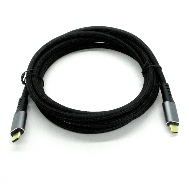 PD 240W Fast Charging 40Gbps Data Type-C 4.0to Type-C Dual C Nylon Braided Aluminum Data Cable Black
