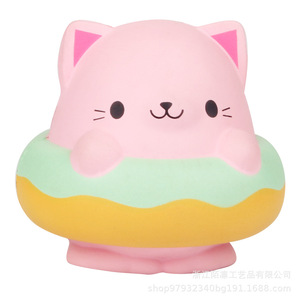 Pu Foam Donut Cat <b>Squishy</b> Toy For Kids 2 4 Years Unisex Fidget Toy - Product Image 3