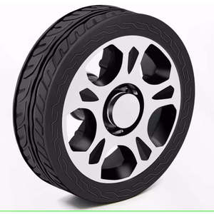 Roue à roulettes en caoutchouc massif, diamètre 100 mm, roue motrice à charge lourde, usage industriel - Product Image 6