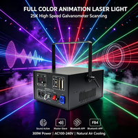 Projecteur laser de scène à faisceau animé couleur 20W avec contrôle par application, indice IP33, en alliage d'aluminium, activé par le son, DMX pour DJ et soirées