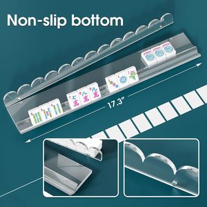 Clear Acrylic Mahjong Tile Rack With Non-Slip Bottom 17.3 Inch Modern Design For Mahjong <b>Game</b> - Product Image 1