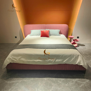 Cama Doble Moderna de Lujo, Tapizada en Cuero, con Base de Madera, Estilo Princesa - Product Image 3