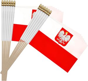 Logotipo personalizado 14x21CM Mesa de poliéster Portador de bandera ondeando banderas polacas y banderas de automóviles - Product Image 2
