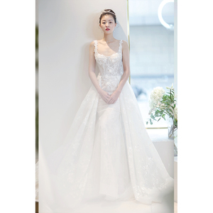 Abito <span class=keywords><strong>da</strong></span> <span class=keywords><strong>sposa</strong></span> a sirena senza maniche con scollo a V 2 in 1 bianco abito <span class=keywords><strong>da</strong></span> <span class=keywords><strong>sposa</strong></span> con Applique in pizzo <span class=keywords><strong>da</strong></span> donna - Product Image 4