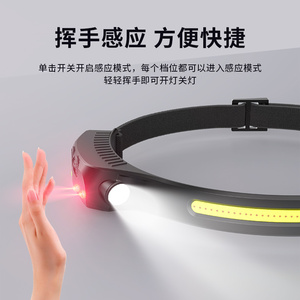 ไฟหน้าแบบชาร์จไฟได้ความเข้มสูง 2000 มิลลิแอมป์ LED สายยางยืดปรับได้สำหรับตกปลากลางคืน - Product Image 5