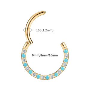 Nuovo Piercing al Naso in Titanio G23 con Opale, Gioielli <span class=keywords><strong>per</strong></span> Matrimoni con Sezione a Spirale <span class=keywords><strong>per</strong></span> Cartilagine - Product Image 3