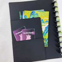 Carnet de notes personnalisé en cuir PU noir A4/A5/A6/Moyen, avec reliure à disques, 100 feuilles, pour l'école ou le bureau, idéal comme cadeau