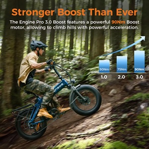 Bicicleta Eléctrica Plegable Engwe Engine Pro 3.0 Todoterreno con Suspensión Completa y Neumáticos Anchos, con Sistema Antirrobo, Disponible en Stock en la UE y el Reino Unido - Product Image 3