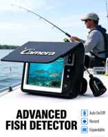 Caméra de pêche sous-marine HR-3505T avec détecteur de poissons, vision nocturne faible luminosité 0,01 Lux, écran LCD 3,5 pouces, étanche IP68, autonomie 6-8h