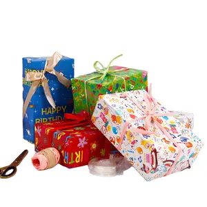 Aanpassen Groothandel Gelukkige Verjaardag Inpakpapier Cadeau Wrap Decoratieve Feestrol