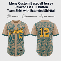Maillots de baseball personnalisés unisexes coupe décontractée, chemises d'équipe entièrement boutonnées, queue de chemise allongée, pour ligues adultes et entraîneurs, vente en gros, manches courtes 100%