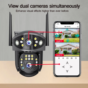Caméra IP 4G 1080K 4MP à double objectif, étanche, détection humaine, surveillance vidéo, protection de sécurité CCTV, caméras PTZ V380Pro - Product Image 1