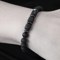 Bracelet en pierre naturelle œil de tigre, diffuseur cylindrique en pierre de lave, bracelet de guérison des chakras, bijoux en pierres précieuses pour hommes