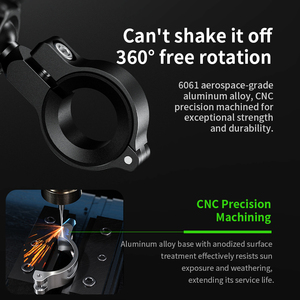 Support de téléphone pour moto Kewig ODM OEM, fixation rapide, utilisation d'une seule main, compatible avec les smartphones de 5,4 à 7,2 pouces, pour vélo, scooter, VTT - Product Image 4