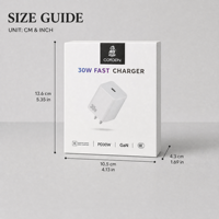Boîte en carton blanc C2S à double extrémité pliée en gros, en stock, pour adaptateur de chargeur rapide 30W, emballage d'électronique grand public