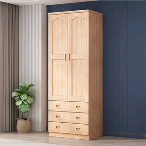 Armoire en bois directement de l'usine pour intérieurs résidentiels et hôteliers, avec étagères autoportantes, rangement suspendu et design de porte contemporain - Product Image 4