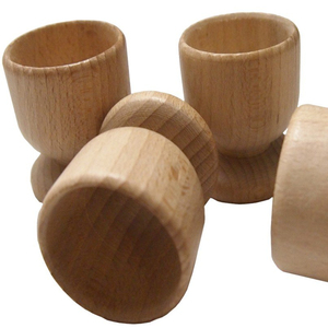 Portabicchieri in legno montessori attrezzi da giardino artigianali set di tazze per uova di faggio tazze da <span class=keywords><strong>caffè</strong></span> graduate in legno naturale non finito arti - Product Image 1