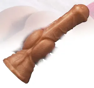 Commercio all'ingrosso morbido flessibile piccolo animale realistico nodo del cavallo del Silicone Dildos 7 pollici giocattolo del sesso per le donne