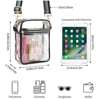 Gran oferta 2024, bolso de hombro con eslinga transparente reutilizable, bolso con cremallera transparente de PVC personalizado aprobado por estadio, venta al por mayor