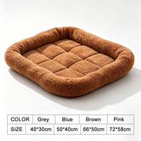 Coussin pour animaux de compagnie avec oreiller intégré pour chiot, idéal pour le sommeil enroulé, tapis pour chat pour transporteur/cage, écologique, motif uni, taille M