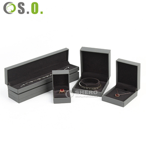 Boîte à bijoux en papier imitation cuir gris de haute qualité, vente en gros, emballage cadeau de mariage personnalisé - Product Image 6