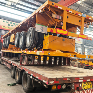 Prix d'usine Nouvelle semi-remorque <span class=keywords><strong>porte</strong></span>-conteneurs à plateau en acier 20/40/45 pieds 2/<span class=keywords><strong>3</strong></span>/4 <span class=keywords><strong>essieux</strong></span> - Product Image 4