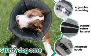 Collar de Esterilización Ajustable para Perros, Anti-Mordidas y Anti-Lamidas, Material de Poliéster, Diseño con Huellas de Patas, Estilo Casual, Venta al Por Mayor - Product Image 4