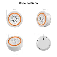 Sensor de Sirena Inteligente con Luz y Sonido MOES Tuya ZigBee, 90dB, Sistema de Seguridad para el Hogar, Compatible con Tuya Gateway Hub y Alexa