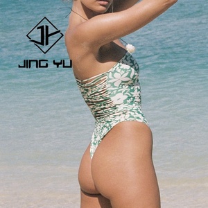 Quantité minimale de commande : tissu de maillot de bain en nylon recyclé personnalisé, de haute qualité, imprimé, tube top creux, maillot de bain une pièce - Product Image 2